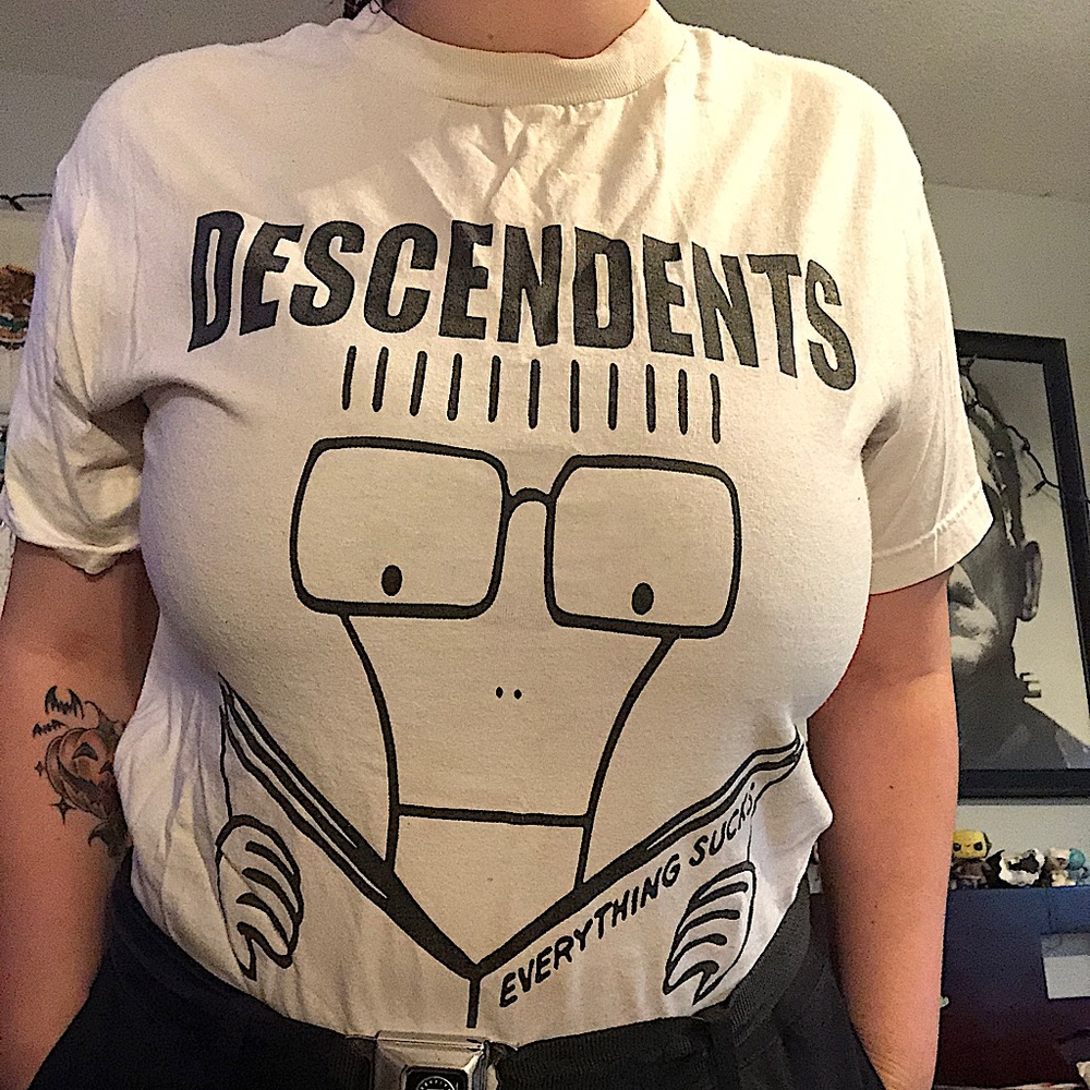 Descendents Everything Sucks Milo Punk Band Tee White T-Shirt in size Medium